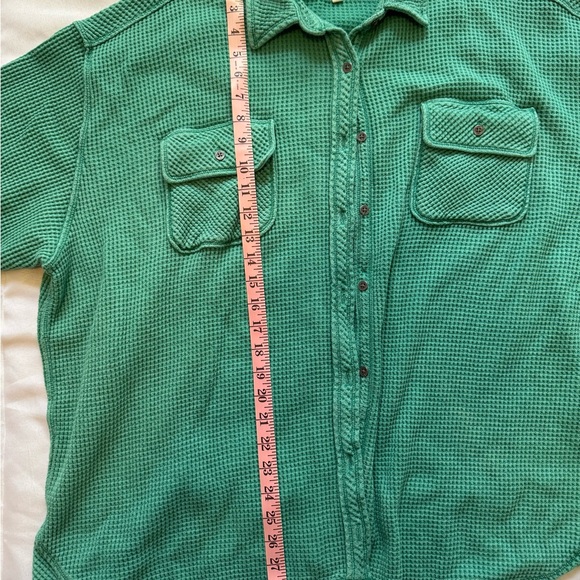 Aerie Women’s Green Lumberjane Waffle Knit Top Size Large - Picture 5 of 10